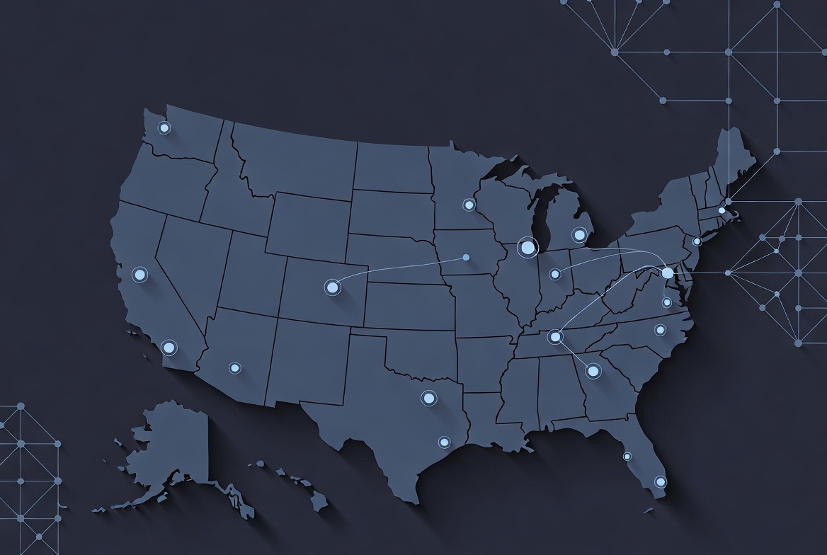 United States freight coverage network map